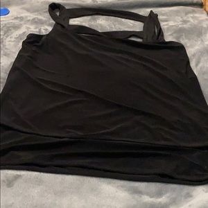 WHBM black silk camisole top